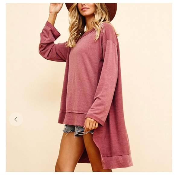 Stylish Raw Edging Detail High Low Top - Picture 6 of 7